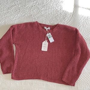 NWT Pink Rose Cropped Chenille Sweater